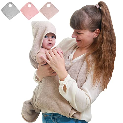 Tyuodna Baby-Badetuch mit Kapuze, freihändiges Baby-Badetuch, Baumwolle, weich und saugfähig, Baby-Handtücher, Neugeborene, Schürze, Handtuch, personalisierte Geschenke Baby für Jungen und Mädchen von Tyuodna