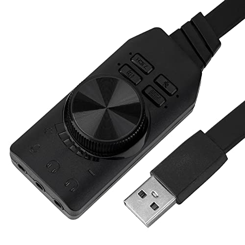 Tyuooker USB-Soundkartenadapter 7.1-Kanal 3,5-Mm-Audio-Interface-Soundkarte USB2.0-Mikrofon-Headset Computerspiel-Soundkarte von Tyuooker