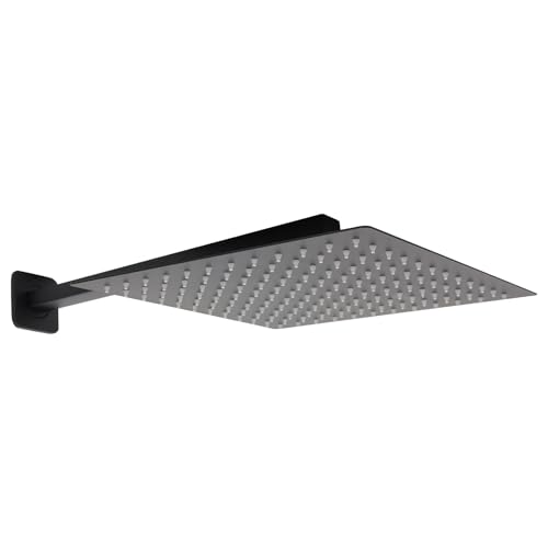 40cm Badezimmer Mischbatterie Set, Wandmontage Regenbrause Set, Regenbrause Set, Wassertemperatur-einstellbereich 0-90℃, Für Schulbäder, Schwimmbäder, Turnhallen, Badehäuser, Hotels, Schwarz 40cm Badezimmer Mischbatterie Set, Wandmontage Regenbrause Set, Regenbrause Set, Wassertemperatur-einstellbereich 0-90℃, Für Schulbäder, Schwimmbäder, Turnhallen, Badehäuser, Hotels, Schwarz von Tyvotrend