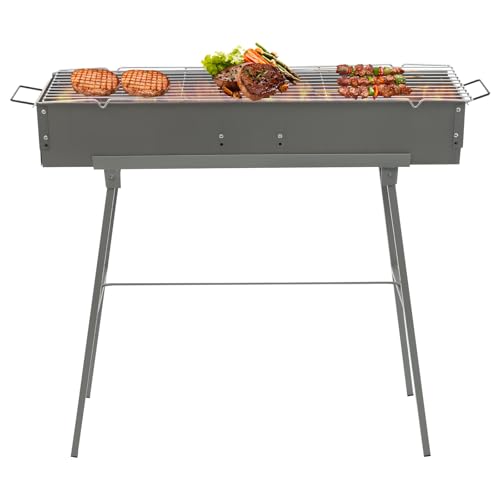 Holzkohlegrill BBQ Grill, Tragbarer Picknickgrill Abnehmbare Rechteckig Räuchergrill, Kohlegrill mit Verstellbaren Luftklappe, für Outdoor Camping Picknick Party Holzkohlegrill BBQ Grill, Tragbarer Picknickgrill Abnehmbare Rechteckig Räuchergrill, Kohlegrill mit Verstellbaren Luftklappe, für Outdoor Camping Picknick Party von Tyvotrend