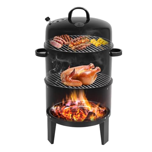 Räucherofen 3 in 1 Multifunktional Räuchergrill, Abnehmbar Smoker Doppelschicht Grill Holzkohlegrill mit Thermometer & Deckel, Einstellbare Windstärke, für Camping Kochen Räucherofen 3 in 1 Multifunktional Räuchergrill, Abnehmbar Smoker Doppelschicht Grill Holzkohlegrill mit Thermometer & Deckel, Einstellbare Windstärke, für Camping Kochen von Tyvotrend