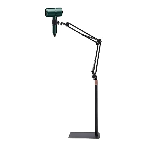 Tyvotrend Haartrockner Ständer Haartrocknerhalter 360 Grad Einstellbar Fönhalter mit Klemmhalter, Höhenverstellbarer 55-100 cm Haartrockner Halter für Friseursalon, Schwarz von Tyvotrend