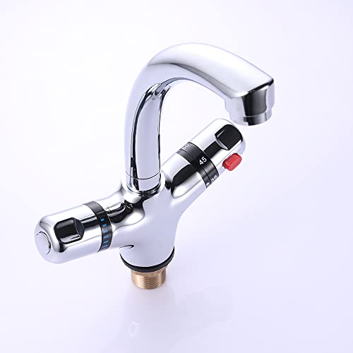 Wasserhahn, Bad-Mischbatterie mit Doppelgriff, Edelstahl Küchenarmatur mit Schläuche, Einhebel Mischbatterie Spülarmaturen ür Waschbecken, Badezimmer, Silber Wasserhahn, Bad-Mischbatterie mit Doppelgriff, Edelstahl Küchenarmatur mit Schläuche, Einhebel Mischbatterie Spülarmaturen ür Waschbecken, Badezimmer, Silber von Tyvotrend