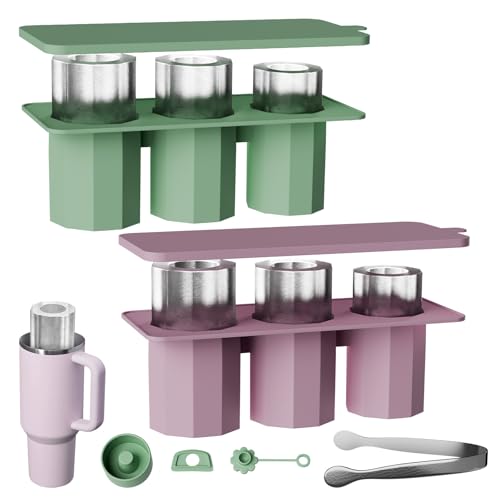 2er-Pack Eiswürfelform Silikon für Thermobecher, 3 Fach Eiswürfelbehälter, EiswüRfelform Silikon, BPA Frei,Silikon Eiswürfelform mit Deckel, Eiswürfel Form für 30-40 Oz Becher (Grün/Lila) 2er-Pack Eiswürfelform Silikon für Thermobecher, 3 Fach Eiswürfelbehälter, EiswüRfelform Silikon, BPA Frei,Silikon Eiswürfelform mit Deckel, Eiswürfel Form für 30-40 Oz Becher (Grün/Lila) von Tyywjw