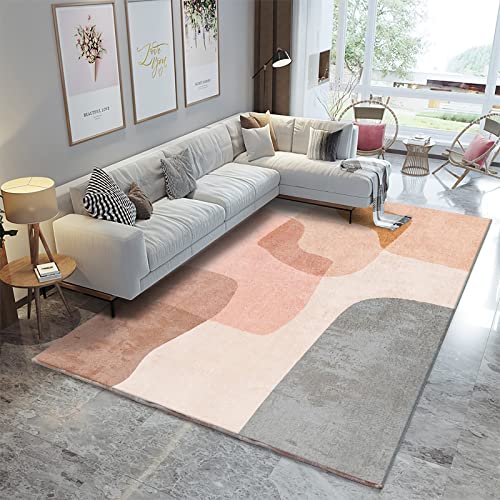 Antirutsch für Teppich Modern minimalistisch rosa-grau-gelb geometrisch Design couchtisch deko esszimmer 80x160cm von Tzvpsu