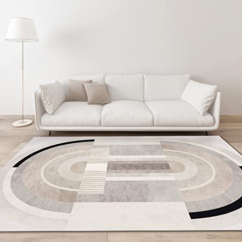 Babyzimmer deko mädchen Braun beige schwarz modernes geometrisches Streifendesign kinderzimmer teppiche couchtisch Teppich 80x160cm von Tzvpsu