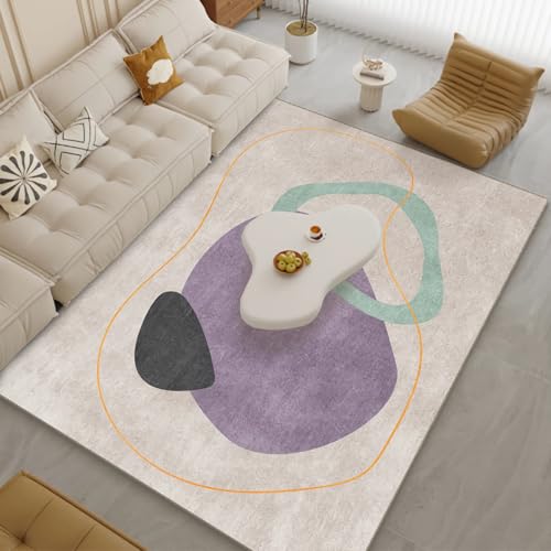 Babyzimmer teppiche Lila Grau Minimalistische Graffiti Geometrisches Design Kinderzimmer waschbare Teppich weicher Teppich 120x160cm von Tzvpsu