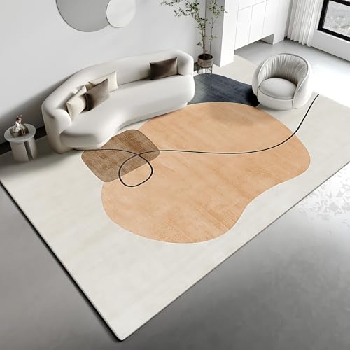 Balkon Boden Teppich Gelb Braun Beige Einfaches geometrisches Design deko Schlafzimmer Teppich nach maß 180x250cm von Tzvpsu