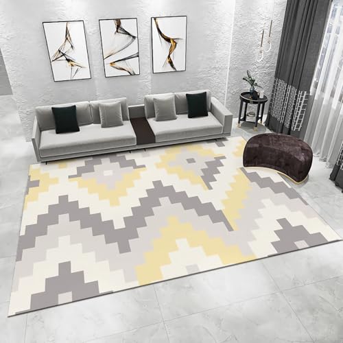 Balkon Boden Teppich Gelb grau Abstrakter geometrischer Design Rutschfester Teppich Wohnung deko teppiche nach Mass 100x160cm Balkon Boden Teppich Gelb grau Abstrakter geometrischer Design Rutschfester Teppich Wohnung deko teppiche nach Mass 100x160cm von Tzvpsu