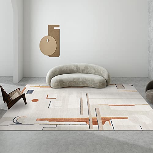 Balkondekorationen Gelb Beige Modernes Doodle Geometrisches Design wohnzimmertisch deko couchtisch Teppich 80x160cm von Tzvpsu