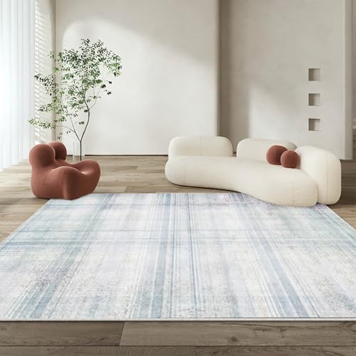Balkondekorationen Modern minimalistisch blau beige geometrisches Liniendesign küche Teppich waschbar deko 160x230cm von Tzvpsu