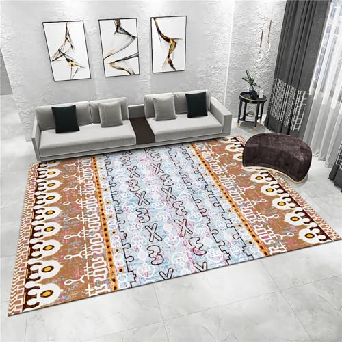 Balkonteppich Gelb blau Graffiti Geometrie Muster Kinderzimmer Teppich tepiche für Wohnzimmer sitzecke 160x230cm von Tzvpsu