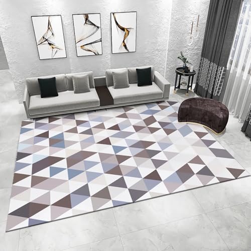 Blau grau geometrischer Dreieckmuster moderner Teppich Balkon Boden Teppich deko mädchenzimmer Teenager 200x300cm von Tzvpsu