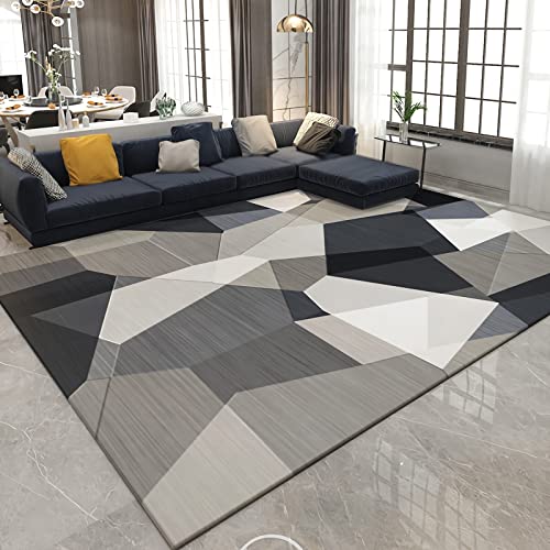 Büro Teppich Schwarz Grau Creme Geometrische Unregelmäßigkeit küchen couchtisch modern 100x160cm von Tzvpsu