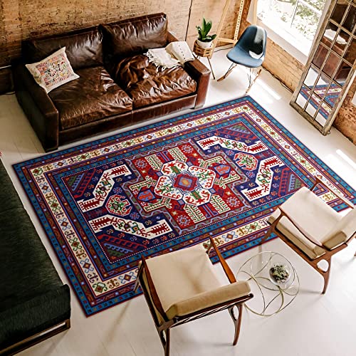 Büro deko Rot blau Grün Retro Geometrisches Design moderner Teppich Kinder teppiche Junge 80x120cm von Tzvpsu