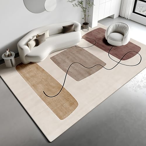 Couch Teppich Gelb Braun Beige Geometrie Design Anti-Rutsch weich mädchenzimmer teppiche korridor 140x200cm von Tzvpsu