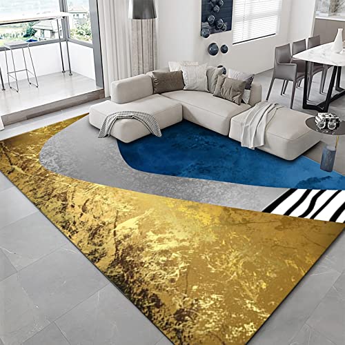 Couchtisch deko Teppich Blau Gelb Grau Kunst Graffiti Geometrie Design Dekoration Wohnung modern kinderzimmer teppiche Jungs 100x160cm von Tzvpsu