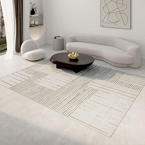 Couchtisch deko Teppich Grau geometrisch Streifen Balkon wasserbar dauerhaft abwaschbarer für Kinder Zimmer mädchen 120x160cm Couchtisch deko Teppich Grau geometrisch Streifen Balkon wasserbar dauerhaft abwaschbarer für Kinder Zimmer mädchen 120x160cm von Tzvpsu