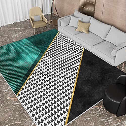 Couchtisch deko Teppich Grüne Schwarze gelbe gestreifte Geometrie modernes Design Schlafzimmer Dekoration Wohnung modern 200x350cm von Tzvpsu
