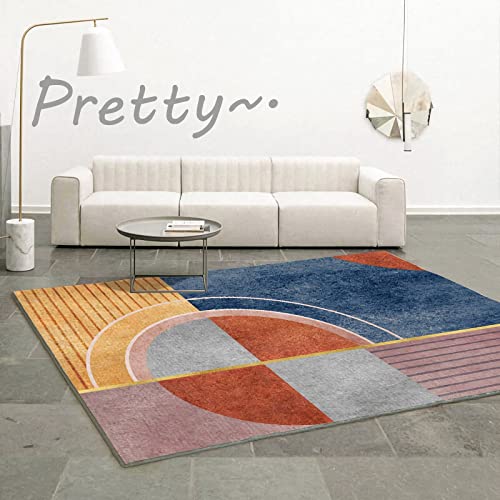 Deko Schlafzimmer Teenager Gelb blau grau Streifen Geometrie Modernes Design kuscheliger Teppich deko esstisch 80x120cm von Tzvpsu