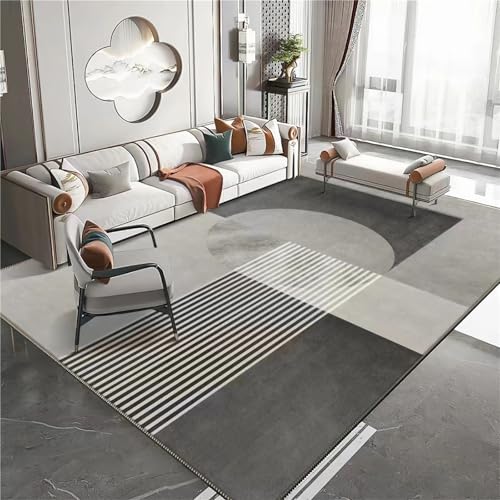 Deko Schlafzimmer Teenager mädchen Grau schwarz geometrische Streifen Design Wohnzimmer Teppich jugendzimmer Jungen couchtisch 160x200cm von Tzvpsu
