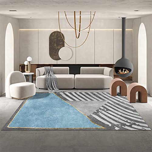 Deko Wohnung Moderne blau grau Tinte geometrische Streifen Design Teppich Flur rutschfest Dekoration Wohnung modern 160x230cm von Tzvpsu