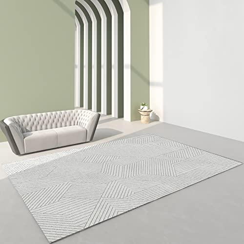 Deko esstisch Grau Rutschfester Teppich Streifen Geometrie Design schalldämmend Wohnzimmer Kamin teppiche 160x200cm von Tzvpsu