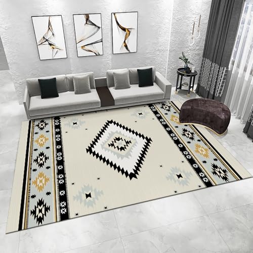 Deko für Zimmer mädchen Teenager Gelb schwarz geometrisches Design Wohnzimmer Kamin Teppich Teppich strapazierfähig Home Dekoration Wohnzimmer 200x350cm von Tzvpsu