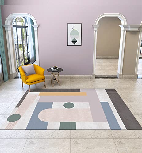 Deko für jugendzimmer mädchen rosa blau gelb Streifen Geometrisches Design babyzimmer Teppich Anti rutsch 180x250cm von Tzvpsu