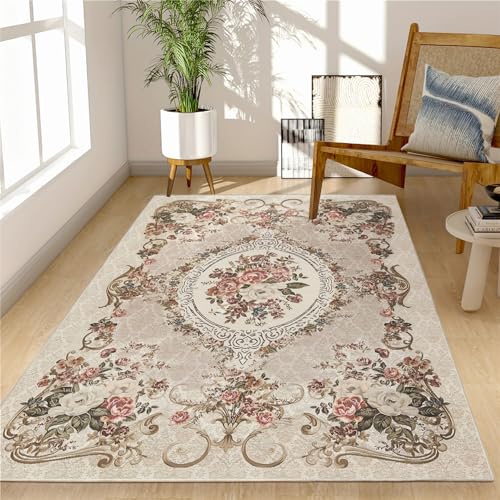 Deko fürs Zimmer Pink Braun Schöne Blumen Muster Moderne Dekoration Teppich teppichrutschstopp moderner Teppich 160x200cm Deko fürs Zimmer Pink Braun Schöne Blumen Muster Moderne Dekoration Teppich teppichrutschstopp moderner Teppich 160x200cm von Tzvpsu