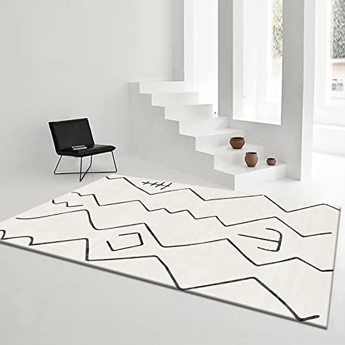 Deko jugendzimmer Jungen Beige Teppich schwarz Linien Geometrie Design mädchen Schlafzimmer teppiche 160x200cm von Tzvpsu