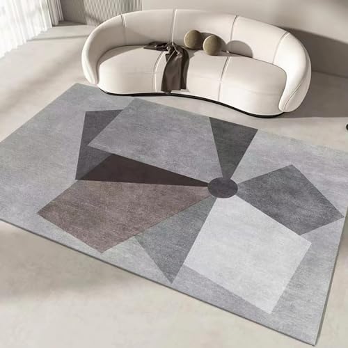 Deko küche,Grau-schwarzer, Rutschfester, Langlebiger Teppich Mit Geometrischem Design,Moderne teppiche waschbare fussmatte,180x250cm von Tzvpsu