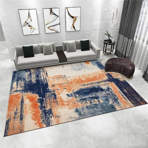 Deko mädchen Zimmer Blau Orange Moderne Tinte Graffiti Öl Gemälde Design Teppich Tisch Wohnzimmer modern 160x200cm von Tzvpsu