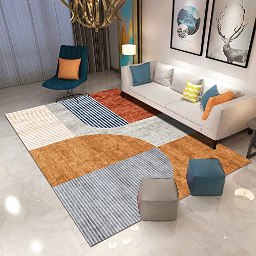 Deko mädchen Zimmer Modern gelb grau blau gestreiftes geometrisches Design männer Wohnung Kinder Spiel Teppich 200x350cm von Tzvpsu