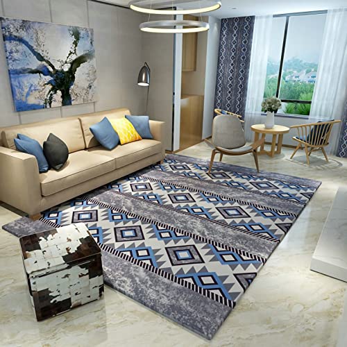 Deko mädchenzimmer Blau Grau Tintendesign Geometrisches Muster Teppich Jungen Schlafzimmer 120x160cm Deko mädchenzimmer Blau Grau Tintendesign Geometrisches Muster Teppich Jungen Schlafzimmer 120x160cm von Tzvpsu