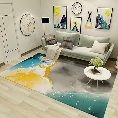 Dekoration Balkon Blau Gelb Grau Abstrakte Graffiti Ölgemälde Design Schlafzimmer deko Anti Teppich rutsch 180x250cm von Tzvpsu