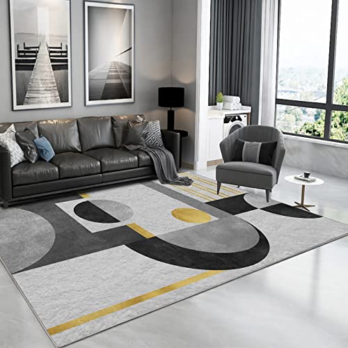 Dekoration Schlafzimmer Teenager Moderne gelb schwarz grau geometrische runde Muster Teppich jugendzimmer kinderteppich 80x120cm von Tzvpsu