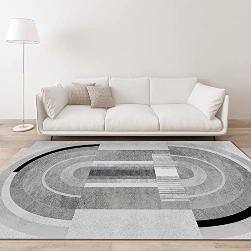 Esstisch deko Schwarz Grau Moderne Geometrie Design Balkon Teppich schöne Wohnzimmer Dekoration 80x120cm Esstisch deko Schwarz Grau Moderne Geometrie Design Balkon Teppich schöne Wohnzimmer Dekoration 80x120cm von Tzvpsu