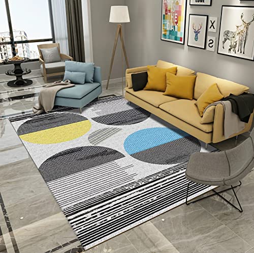 Flur deko Blau gelb grau gestreiftes geometrisches halbkreisförmiges Muster fußbodenheizung teppiche für küche 80x120cm von Tzvpsu