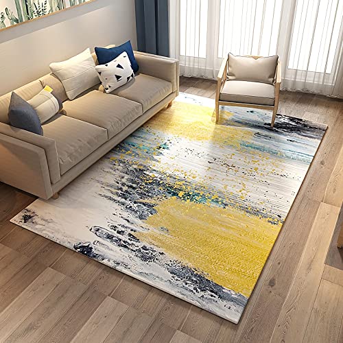 Flurteppich Gelb Blau Graffiti -Tintenmalerei Stil Teppich abwaschbar esstisch deko 180x250cm Flurteppich Gelb Blau Graffiti -Tintenmalerei Stil Teppich abwaschbar esstisch deko 180x250cm von Tzvpsu