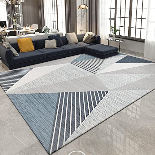 Jugendzimmer Teppich Modernes blau grau geometrisches Dreieckmuster mädchen pflegeleicht 140x200cm Jugendzimmer Teppich Modernes blau grau geometrisches Dreieckmuster mädchen pflegeleicht 140x200cm von Tzvpsu