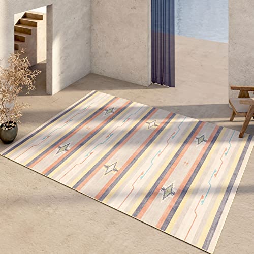 Kamin deko Wohnzimmer Gelb-blau geometrisch Design modern Stil Spiel Teppich Junge kinderzimmer teppiche 120x160cm von Tzvpsu