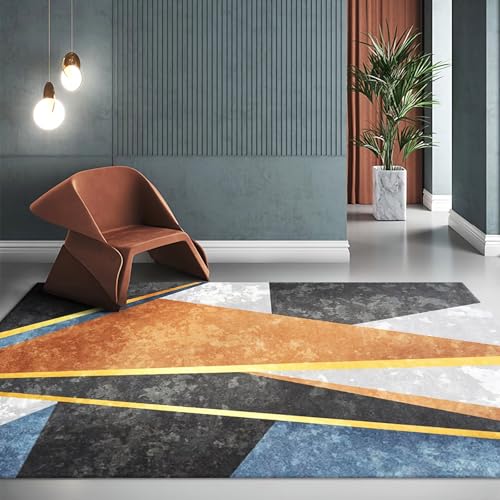 Kinder Zimmer deko Gelb Blau Grau Tinte Geometrisches Modernes Design Balkon Boden Teppich Jungen 120x160cm Kinder Zimmer deko Gelb Blau Grau Tinte Geometrisches Modernes Design Balkon Boden Teppich Jungen 120x160cm von Tzvpsu