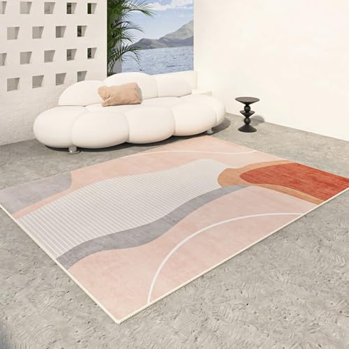 Kinder teppiche mädchen Gelb rosa grau geometrisch Streifen Design kinderzimmerteppich Junge kinderteppich 120x160cm von Tzvpsu