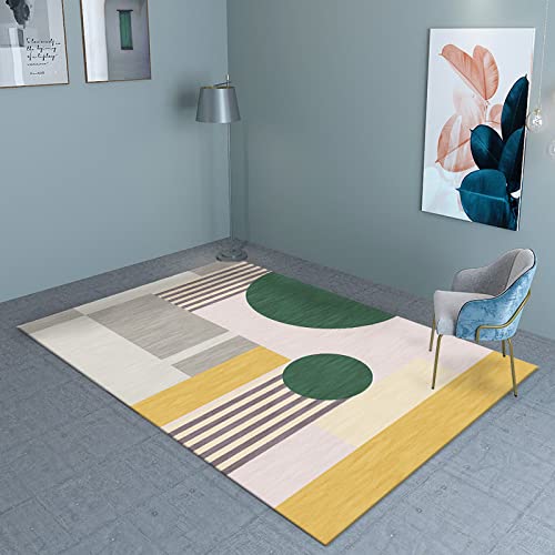 Kinder teppiche mädchen gelb grün grau Streifen Geometrisches Design Teppich strapazierfähig esstisch 140x200cm Kinder teppiche mädchen gelb grün grau Streifen Geometrisches Design Teppich strapazierfähig esstisch 140x200cm von Tzvpsu