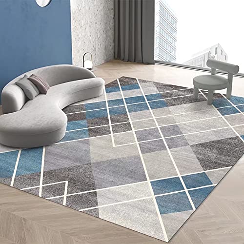 Kinderteppich Junge Blau Grau Modern Geometrisches Design küchen Teppich waschbar jugendzimmer Jungen 200x350cm Kinderteppich Junge Blau Grau Modern Geometrisches Design küchen Teppich waschbar jugendzimmer Jungen 200x350cm von Tzvpsu
