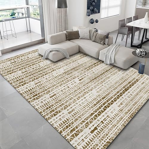 Kinderteppich mädchen Gelb grau abstrakt Geometri Design Balkon Teppich Ornament Boden 180x250cm von Tzvpsu