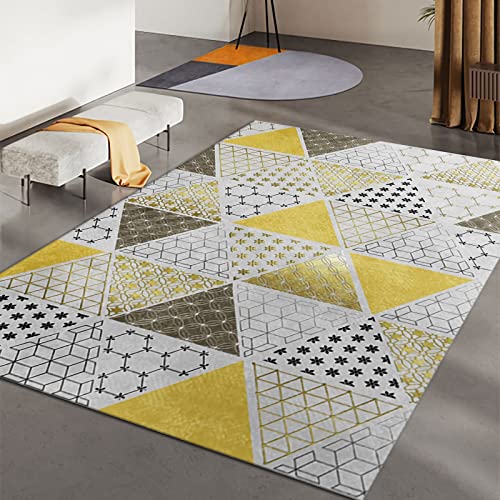 Kinderzimmer Teppich mädchen Gelb-grau abstraktes geometrisches Dreieckmuster ankleidezimmer deko 120x160cm Kinderzimmer Teppich mädchen Gelb-grau abstraktes geometrisches Dreieckmuster ankleidezimmer deko 120x160cm von Tzvpsu