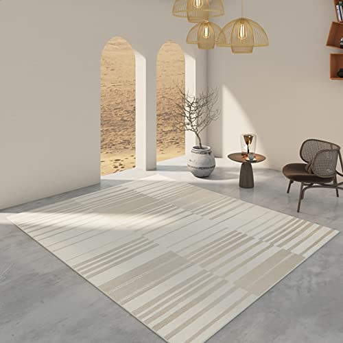 Küche Teppich Grau Cremefarbe Einfaches geometrischen Streifen Design Baby Schreibtisch 100x160cm von Tzvpsu