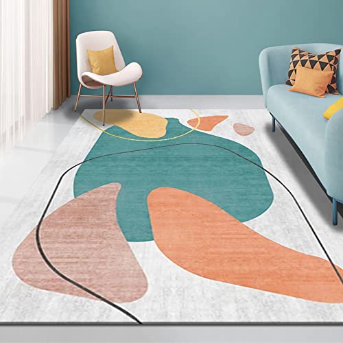 Küchenteppiche Gelb blau Grau Modernes Doodle Geometrisches Design küchen Teppich Teenager Zimmer deko 200x350cm von Tzvpsu